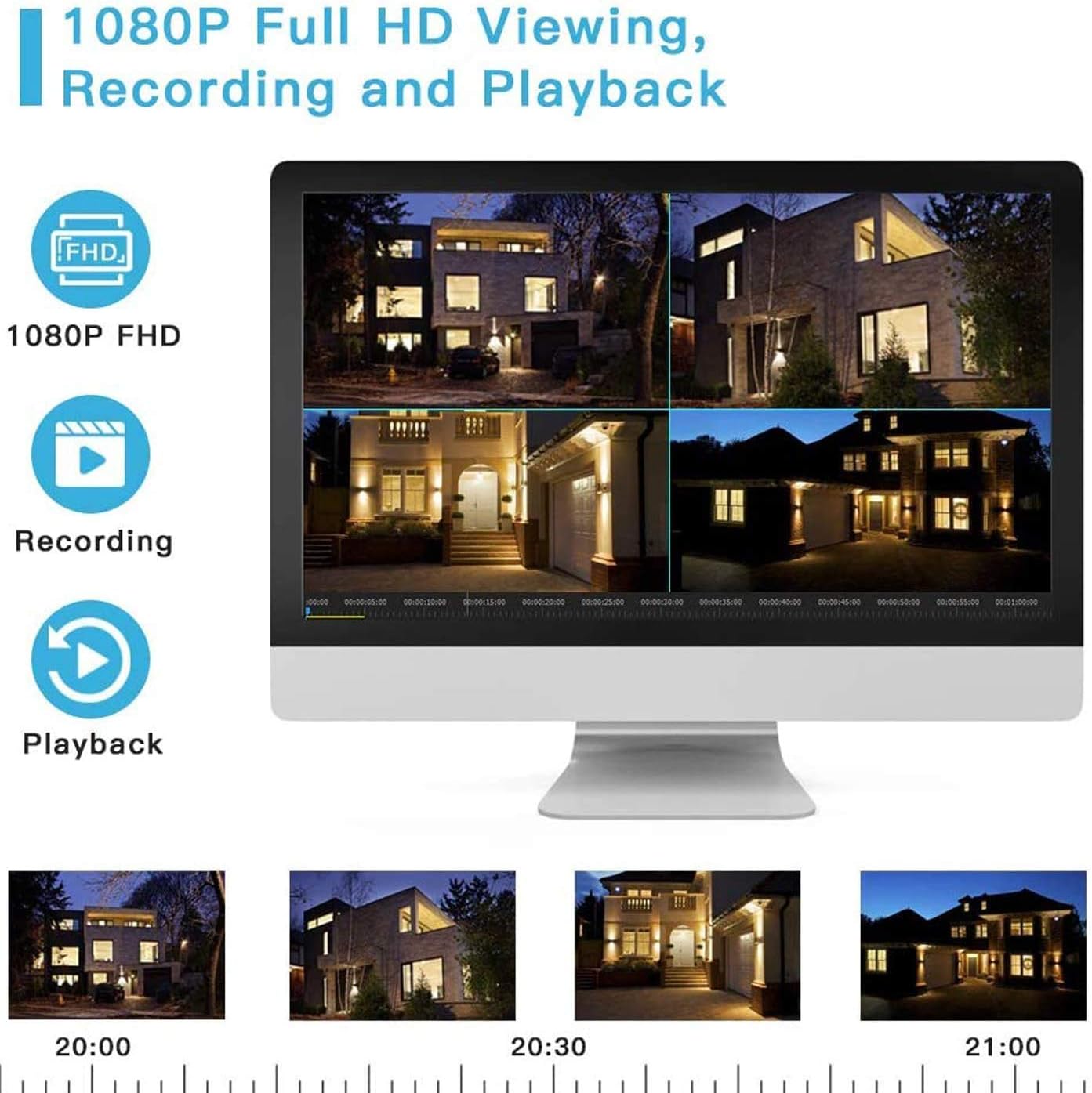 Best Deal Cheap 🛒 SmartSF 8CH 1080P NVR Outdoor Wireless Security Camera System Video Surveillance Recorder WiFi CCTV, 4Pcs 720P 1MP Weatherproof IP Camera,65ft IR Night Version,Remote Access,No Hard Disk