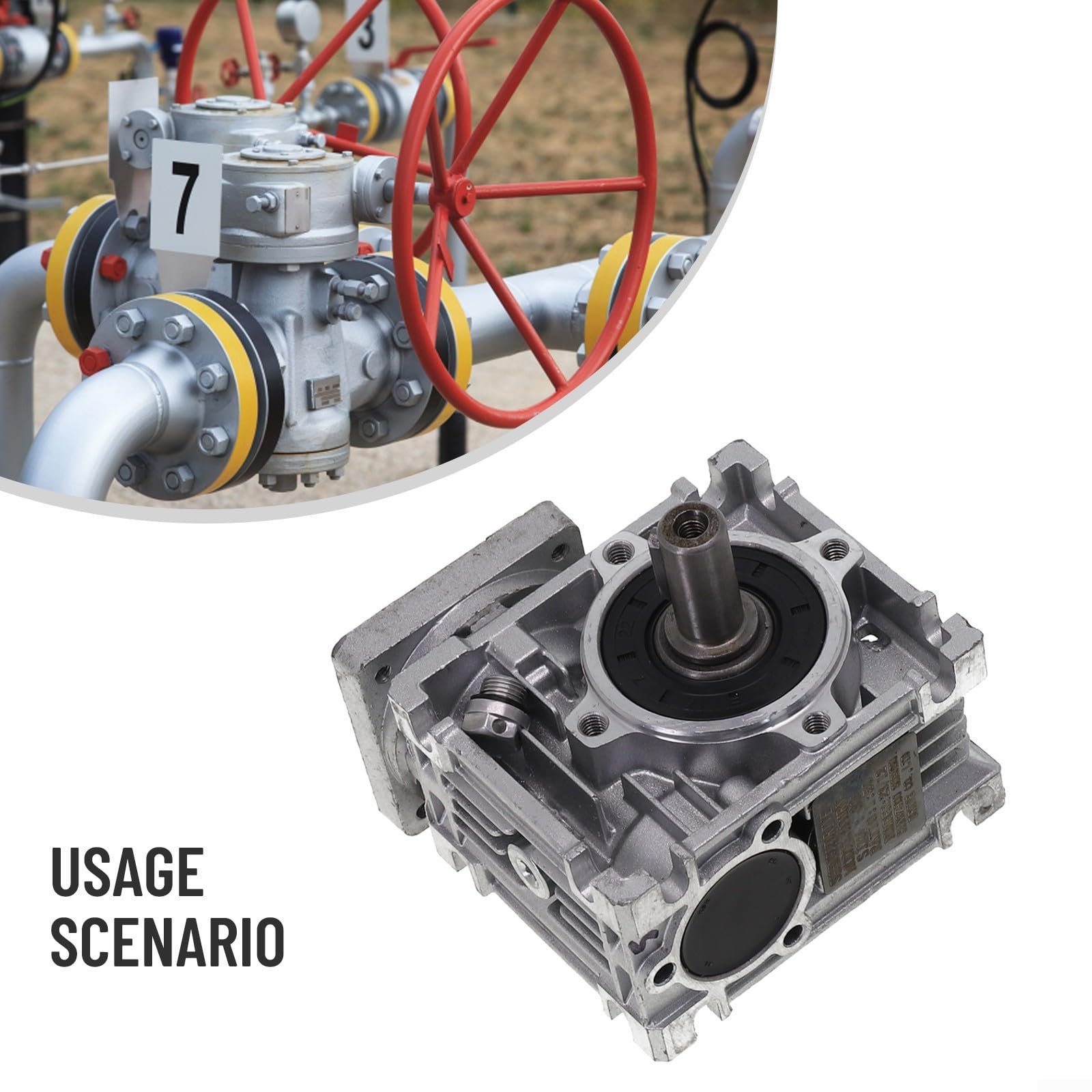 NMRV030 Schneckengetriebe Reduzierstück für NEMA 23-Motoren | 14 mm Ausgangswelle | Übersetzungen 5:1-80:1 | Edelstahl-Turbinengetriebe für 57 mm Schrittmotor-Automatisierung (5 Verhältnis 1)