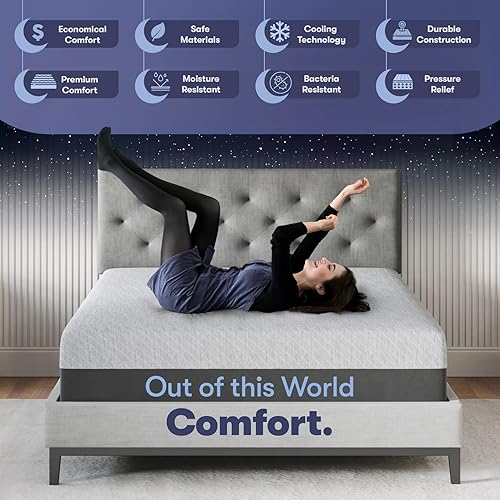 Miniatura 3 de Celestial Sleep Gel Memory Foam Mattress in a Box, Made in The USA, CertiPUR-US® Certified Foam, Oeko-Tex, and Fiberglass-Free Certified Bed, 10