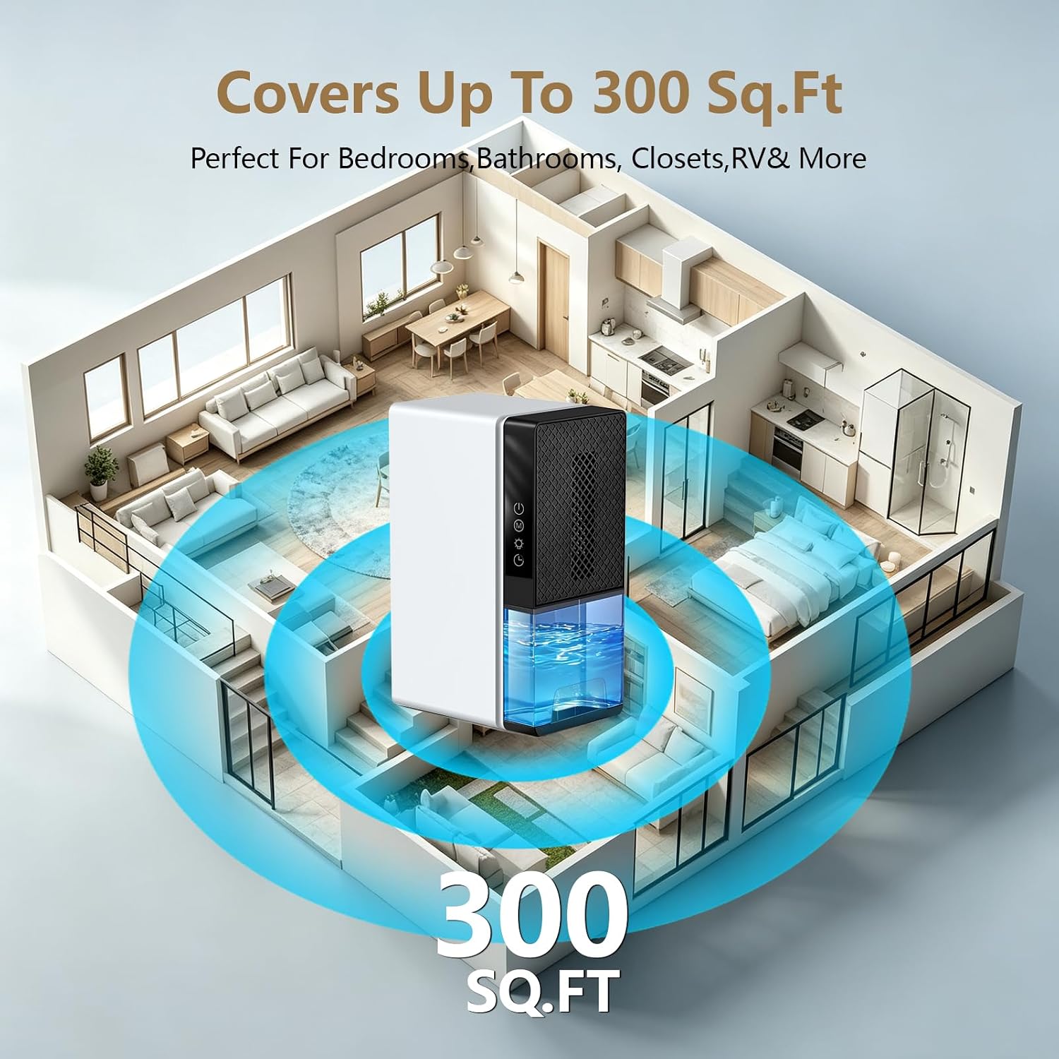 Deyagoo 78 OZ Dehumidifier,Small Dehumidifier for Bedroom 300 Sq.Ft image 4