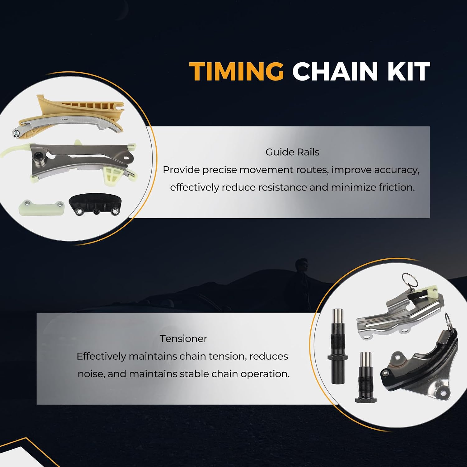 PAROD 90398SB Engine Timing Chain Kit Fit for [4.0L V6] 97-10 Ford Explorer, 01-03 Explorer Sport, 01-05 Explorer Sport Trac, 01-11 Ranger, 05-10 Mustang, 98-10 Mercury Mountaineer, 01-2009 B4000