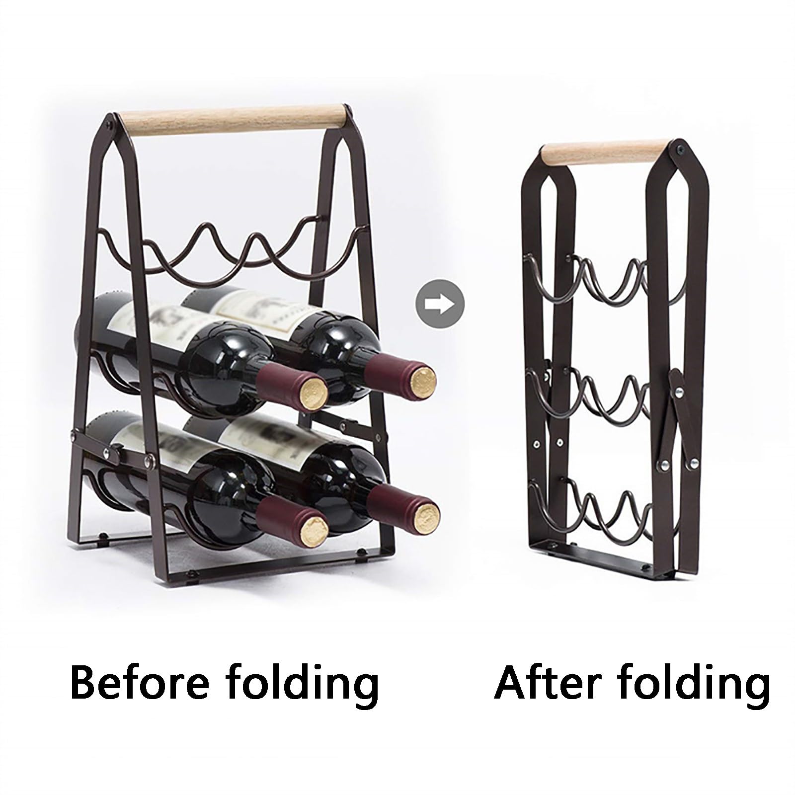 Soporte for Vino de Madera Mesa, diseño 3 Niveles