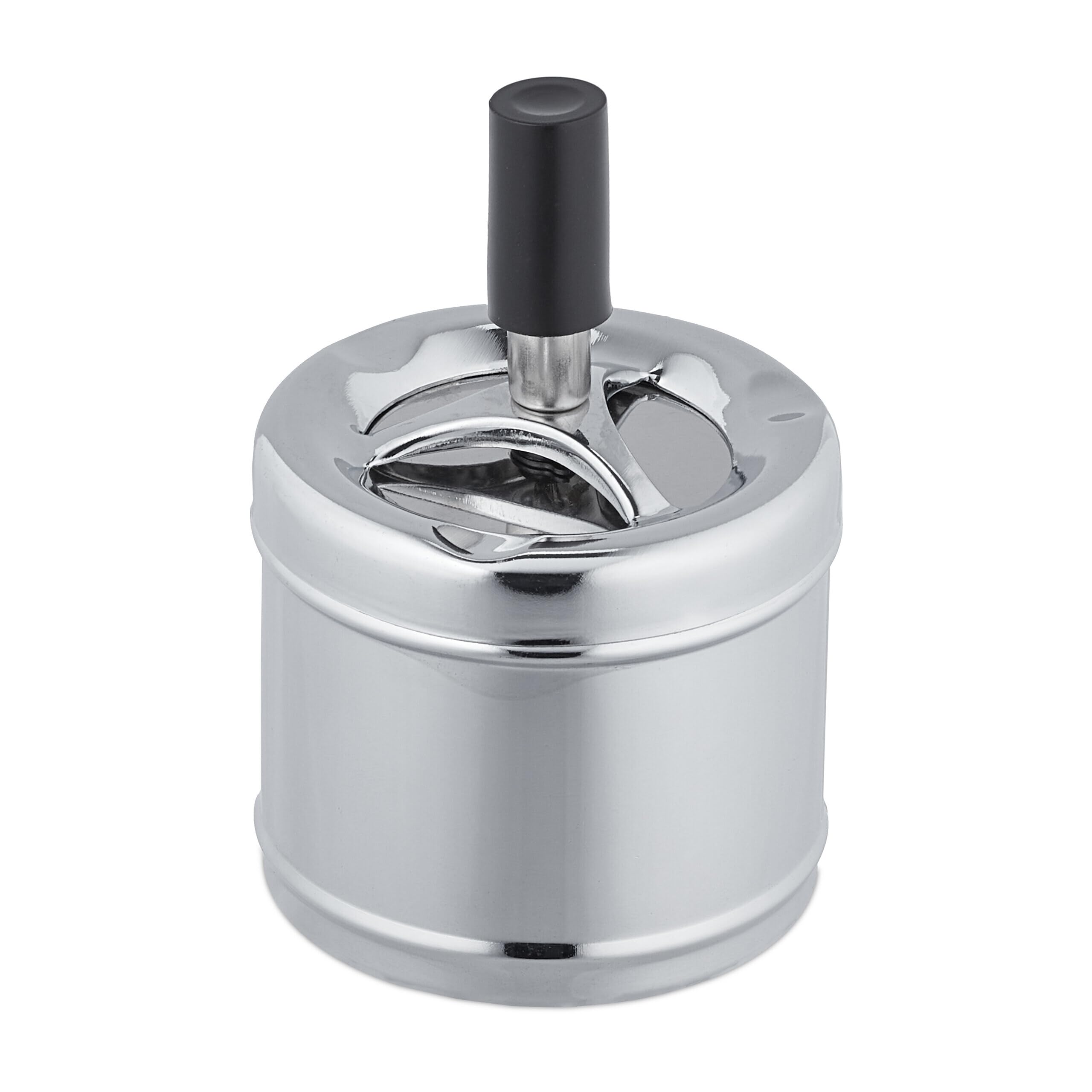 Cendrier avec couvercle poussoir coupe-vent en métal, lot de 2 pour protéger du vent et des odeurs
