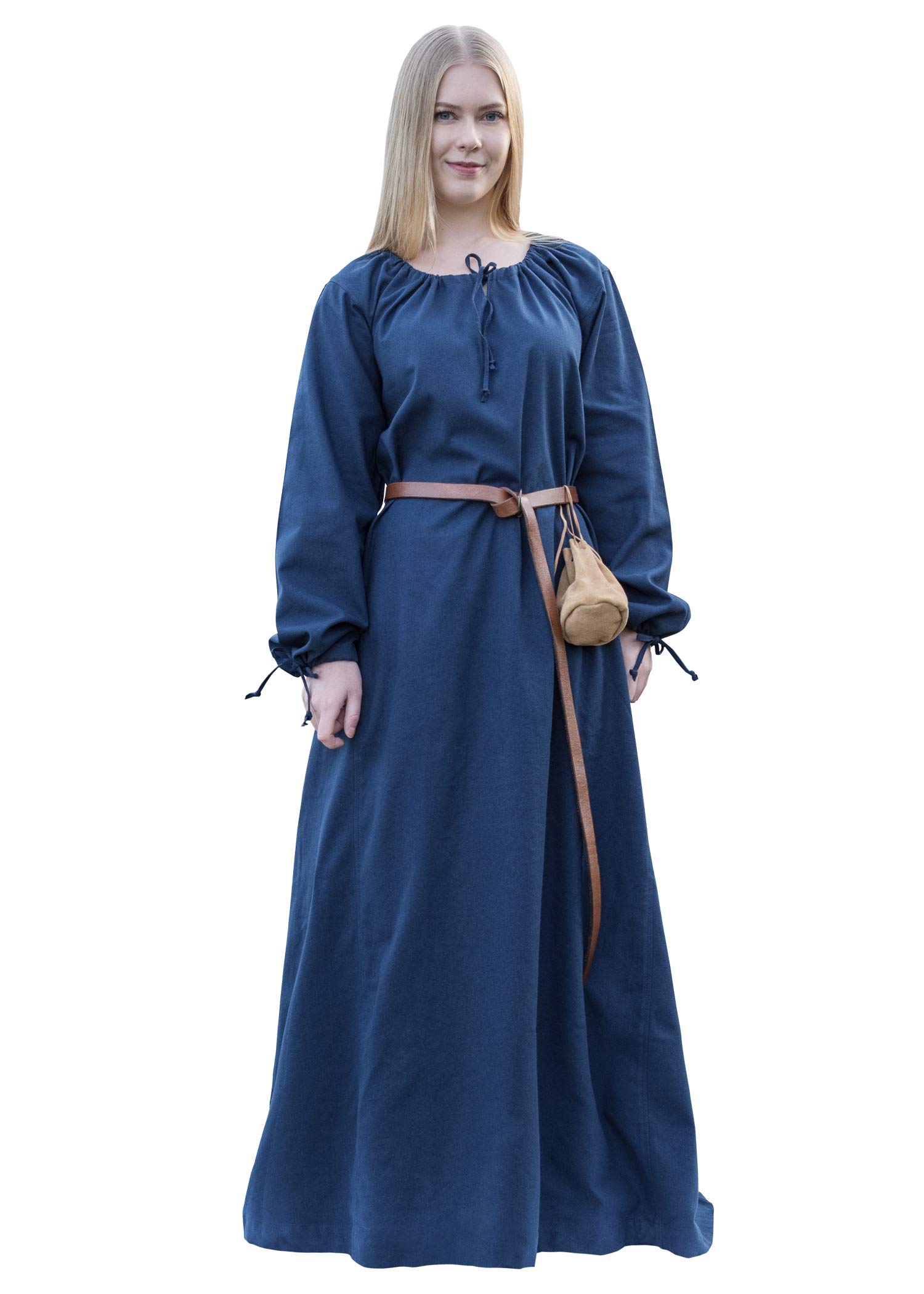 Battle-Merchant Mittelalter Kleid Ana, Damen Unterkleid | bodenlang, Langarm, Baumwolle, Wikinger Gewandung, Reenactment, LARP & Fantasy Cosplay