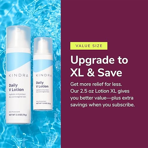 Miniatura 7 de Kindra Daily V Moisturizer Lotion XL - Crema vaginal elegible para la FSA HSA para sequedad y molestias vaginales, sin hormonas, probado por