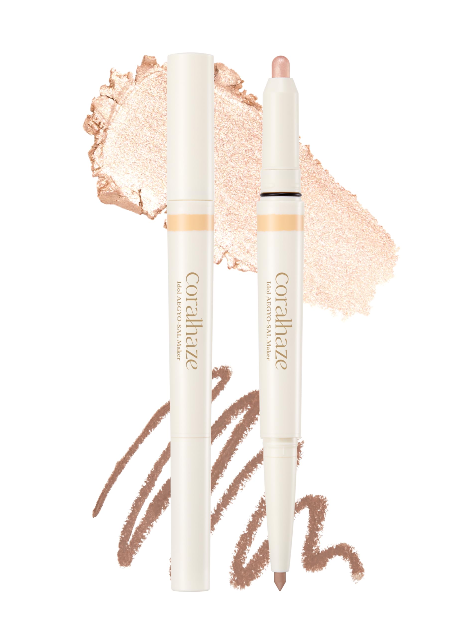 CORALHAZE Idol AEGYO-SAL Maker 01 Champagne Beige, 2-in-1 Under-Eye Highlighter and Contour Liner for Bright, Voluminous Eyes, Long-Lasting, Smudge-Proof Shimmer Stick with Natural Glow, Korean Beauty 01 Champagne Beige 1 Count (Pack of 1)