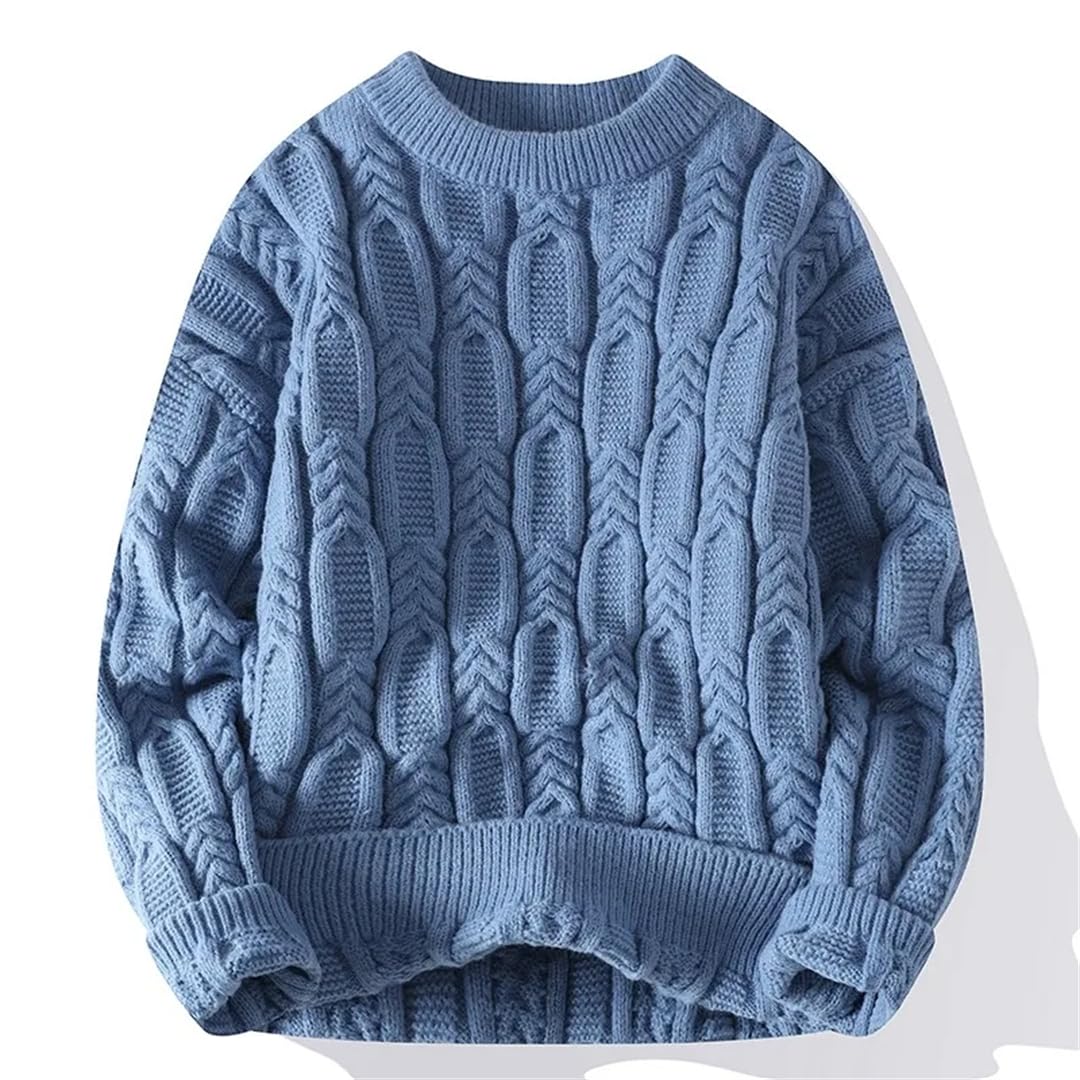 Męski ciepły sweter z dzianiny luźny sweter na co dzień sweter z długim rękawem sweter z dzianiny sweter