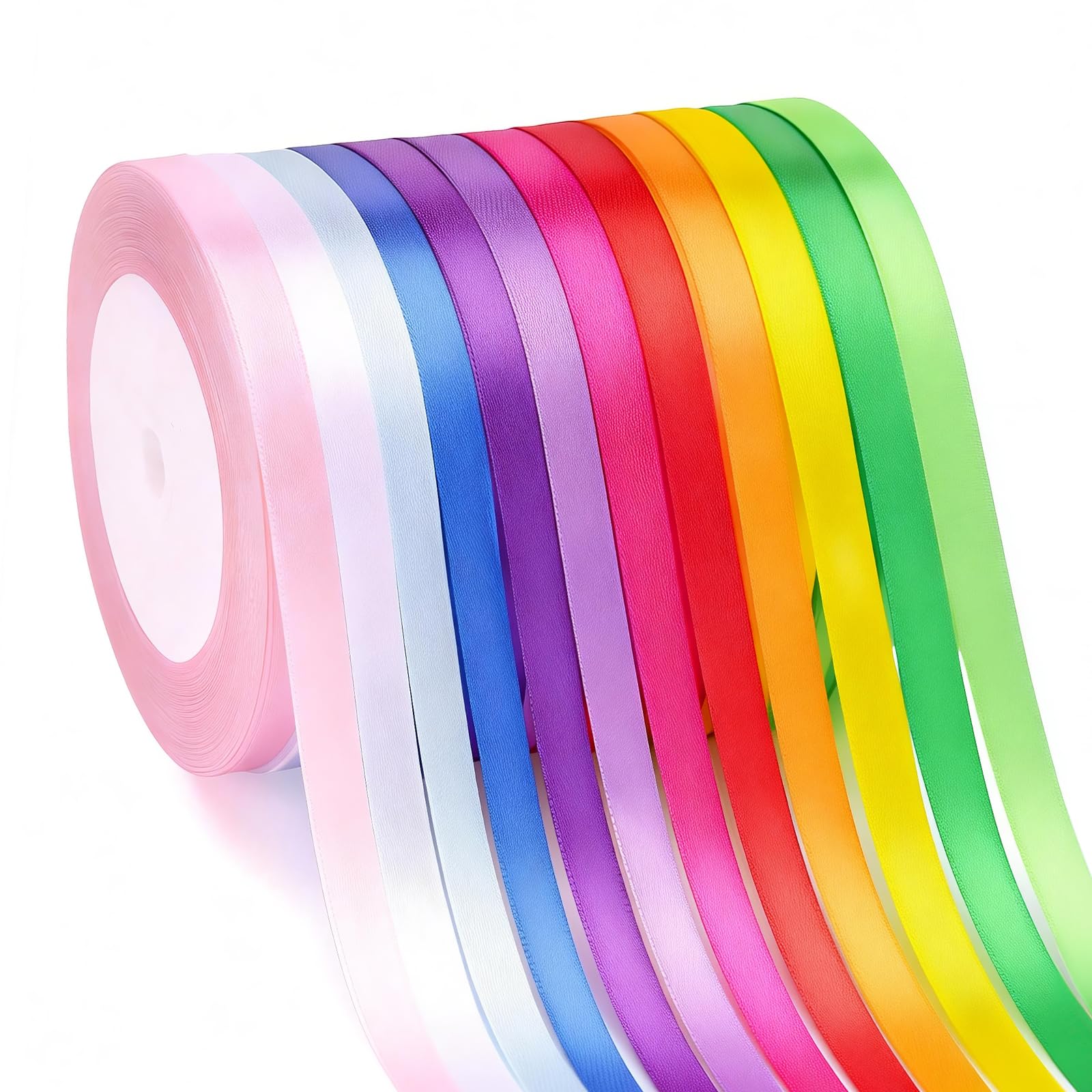 G2PLUS Baby Pink Satin Ribbons 10mm: Thick Fabric Gift Wrap Ribbons for Crafting, Party Decoration, 22m — view 26