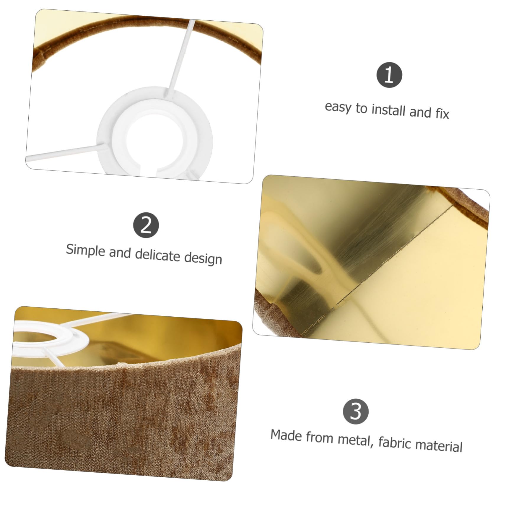 SHINEOFI Pantalla Decorativa de Tejido para Lámpara de Pie y Escritorio Base E14 y E27, Fácil de Instalar, Adecuado para Oficina y Dormitorio