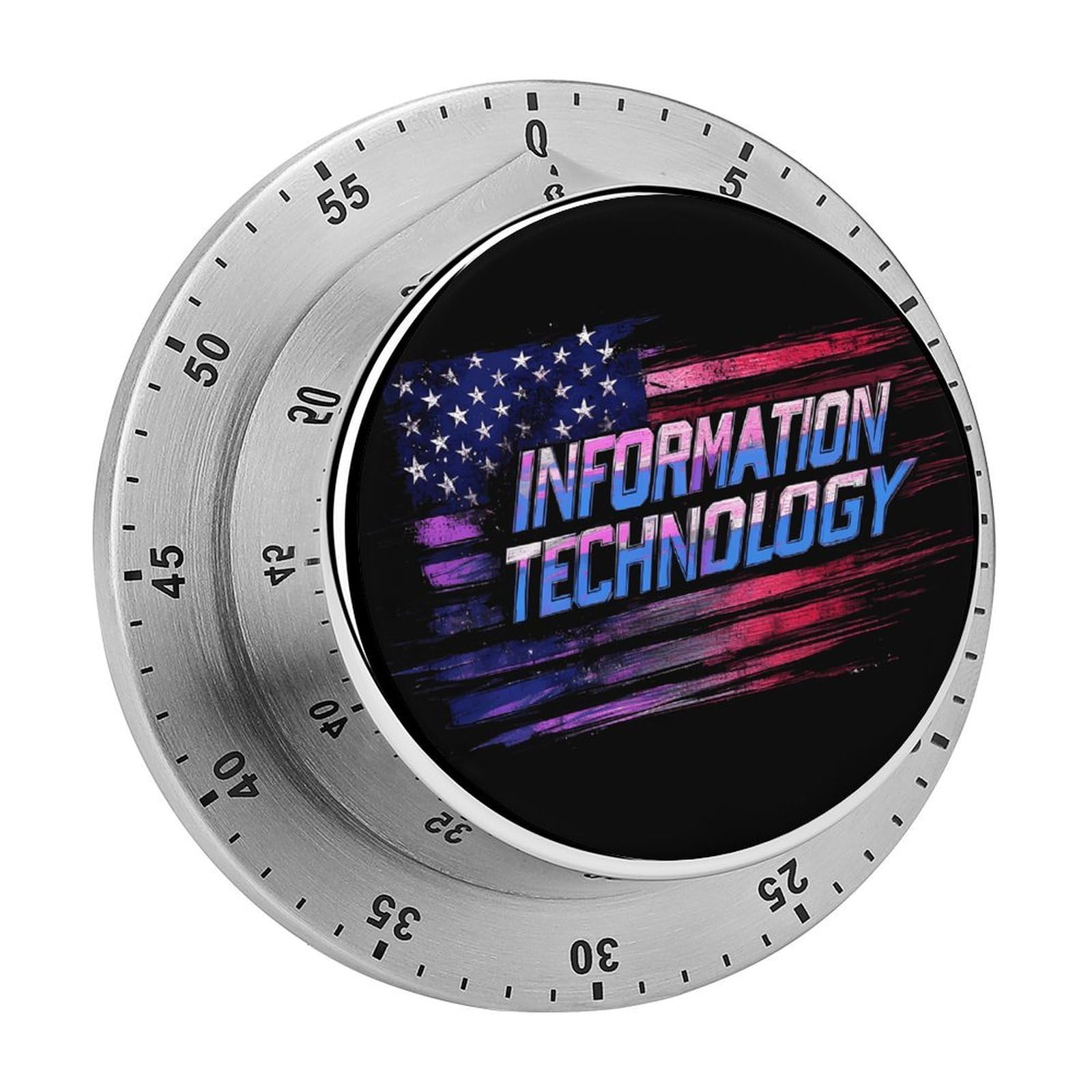 Information Technology U.S Flag Magnetic Timer for Kitchen Cooking Productivity Stainless Steel Timers with Alarm