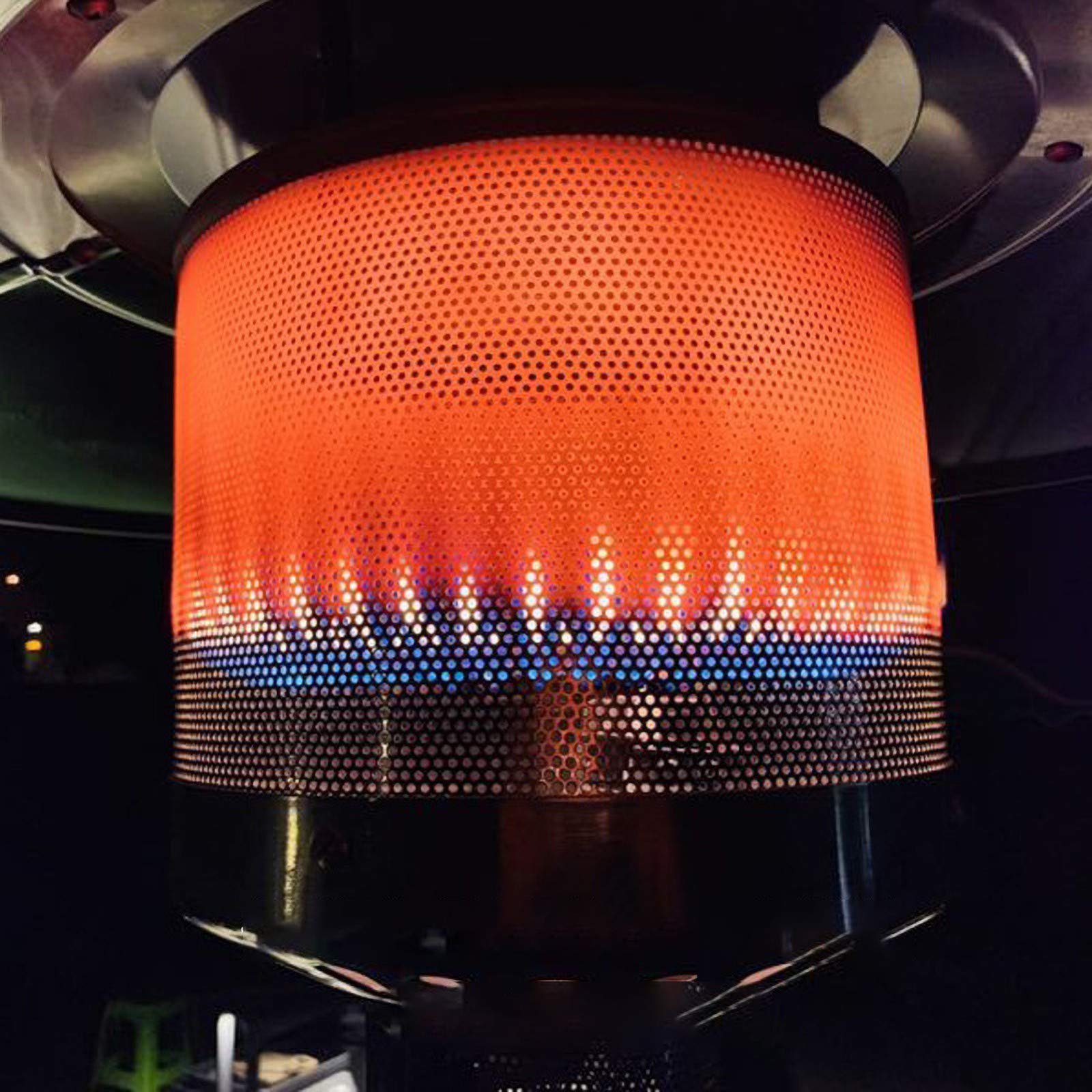 Ogrzewacz tarasowy ze stali nierdzewnej stojąca lampa grzewcza z płynnym propanem, zewnętrzna lampa grzewcza z kółkami, moc 17000-46000 BTU, przenośna konstrukcja do użytku na zewnątrz
