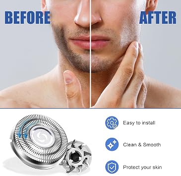 12 PCS Replacement Shaver Compatible with Pitbull Skull,Shaver Replacement Heads Replacement Shaver Head with 1 Cleaning Brush Compatible with Skull Shavers Pitbull Gold Pro Shavers