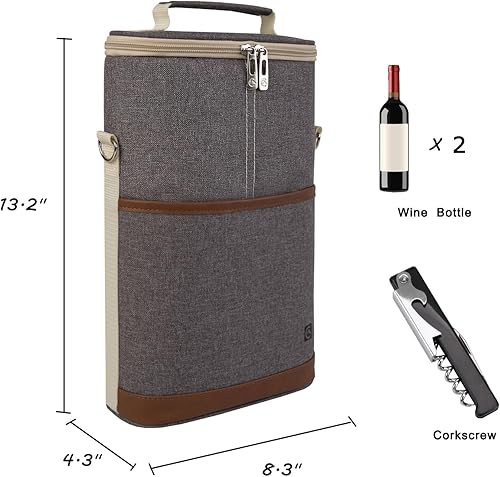 Miniatura 28 de ALLCAMP - Bolsa de vino con compartimento refrigerador, juego de picnic que lleva dos juegos de vajilla Negro