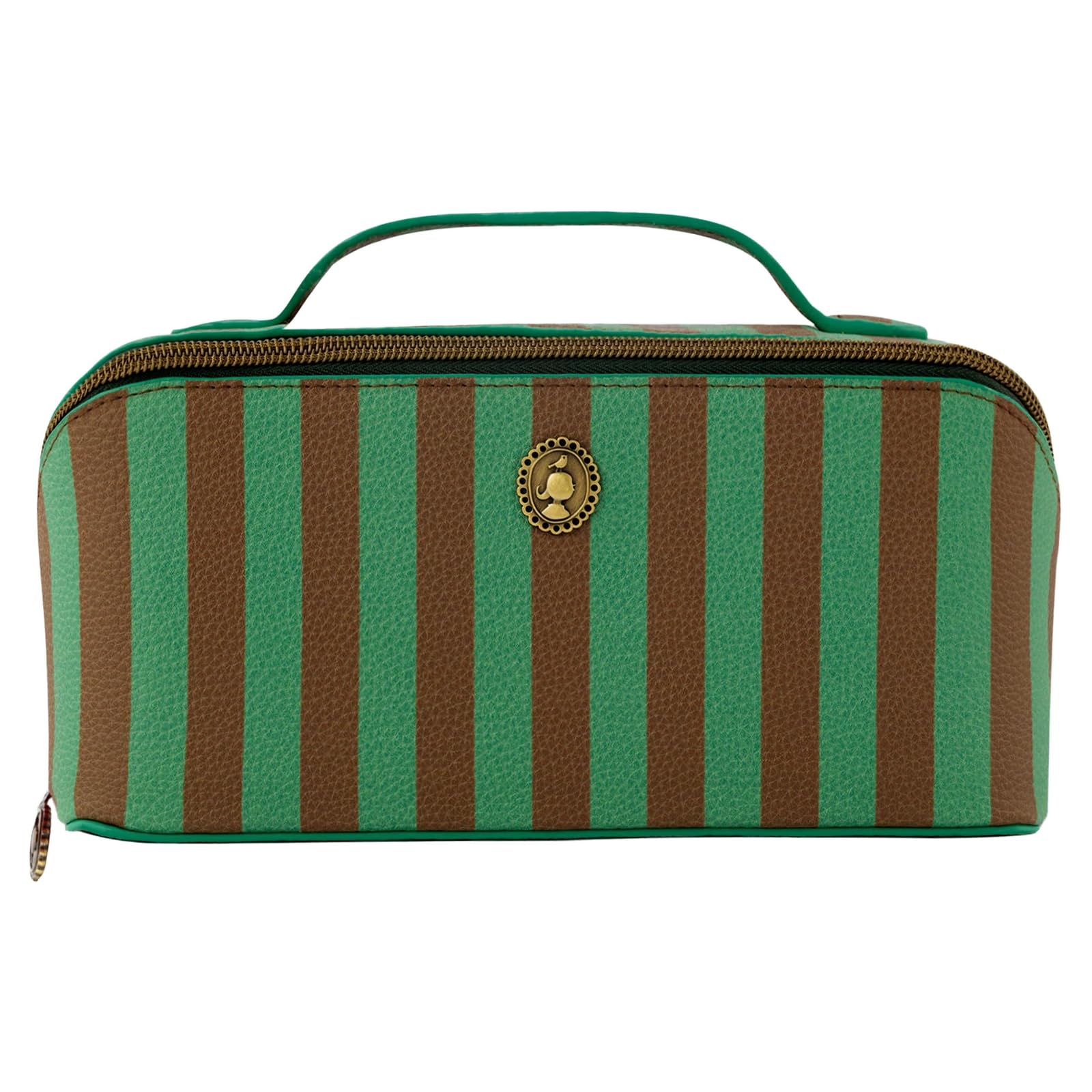 Pip Studio borsa da toilette Cyrille Cosmetic Bag Stripe Green verde marrone