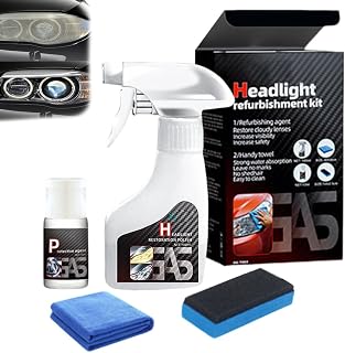 Automotive Headlamp Restoration Fluid Oxidized Kit, 2025 New Headlight Restoration Kit, Efficient Headlight Cleaner Repair Kit, Ultimate Solution to Foggy, Yellowed, or Dull Headlights (1Set)