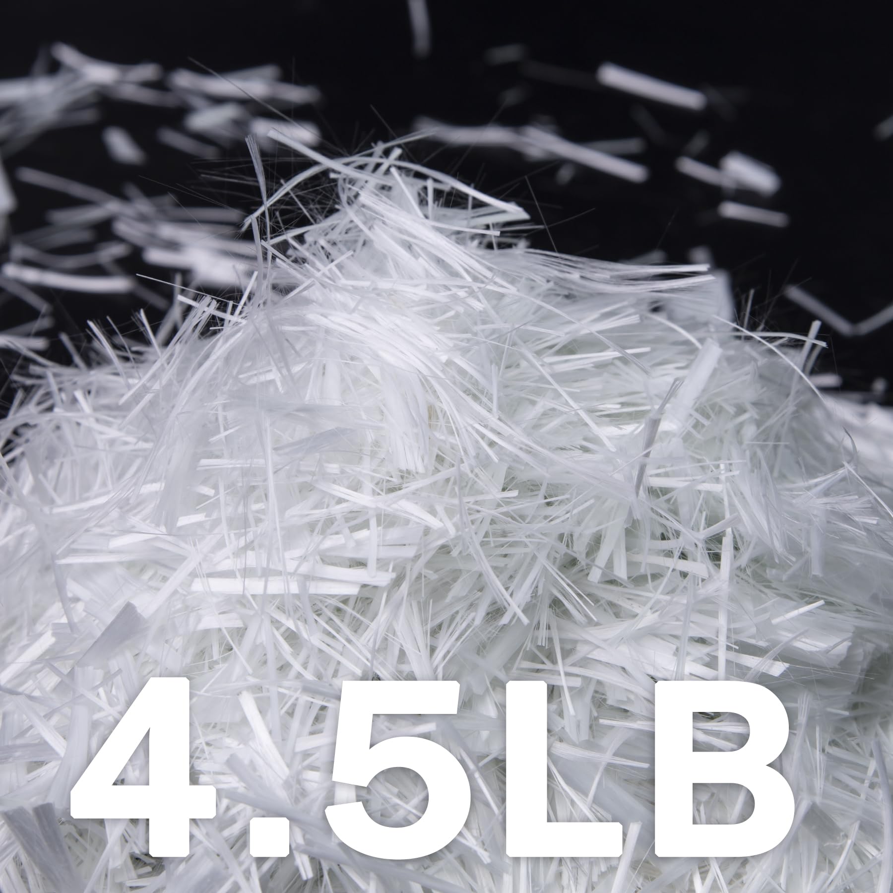 Fibre de verre pour béton, fibre de béton de 1,9 cm de long, fibre de verre hachée AR-Glass pour renforcement du mortier de ciment (blanc, 2 kg)