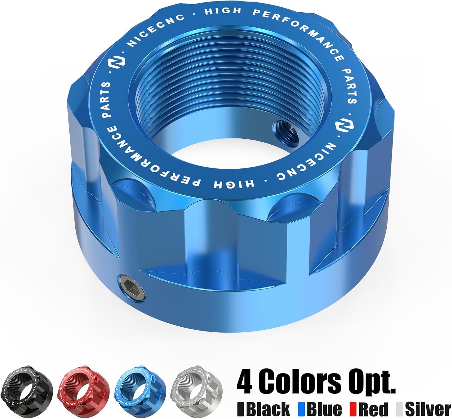 NICECNC Blue Rear Locking Axle Nut Compatible with Yamaha Blaster 200 YFS200 1988-2006, YFS200SE Special Edition 2006, Banshee 350 YFZ350 1987-2006