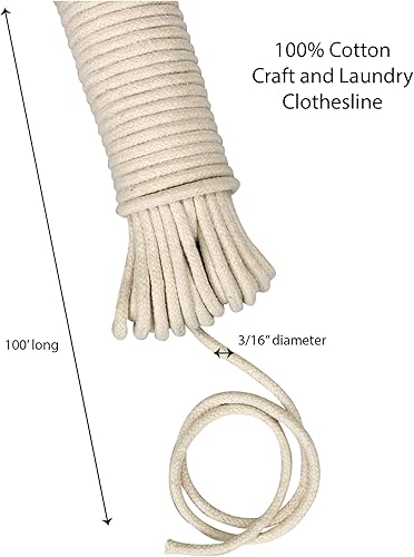 Miniatura 2 de Cuerda de algodón para colgar la ropa Household Essentials 316 pulgadas Algodón 100