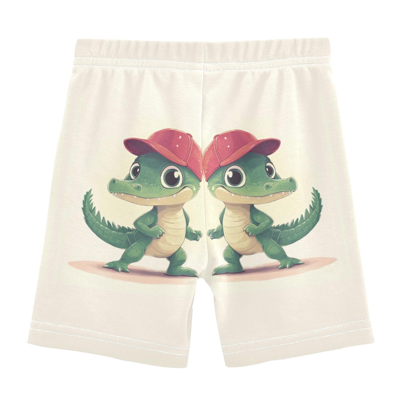 Alligator Baseball Cap Beige Girls Bike Shorts Toddler Soft Cotton Cartwheel Under Dress Dance Shorts