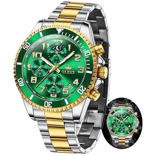 OLEVS Watches for Men Chronograph Waterproof Fashion Dress Stainless Steel