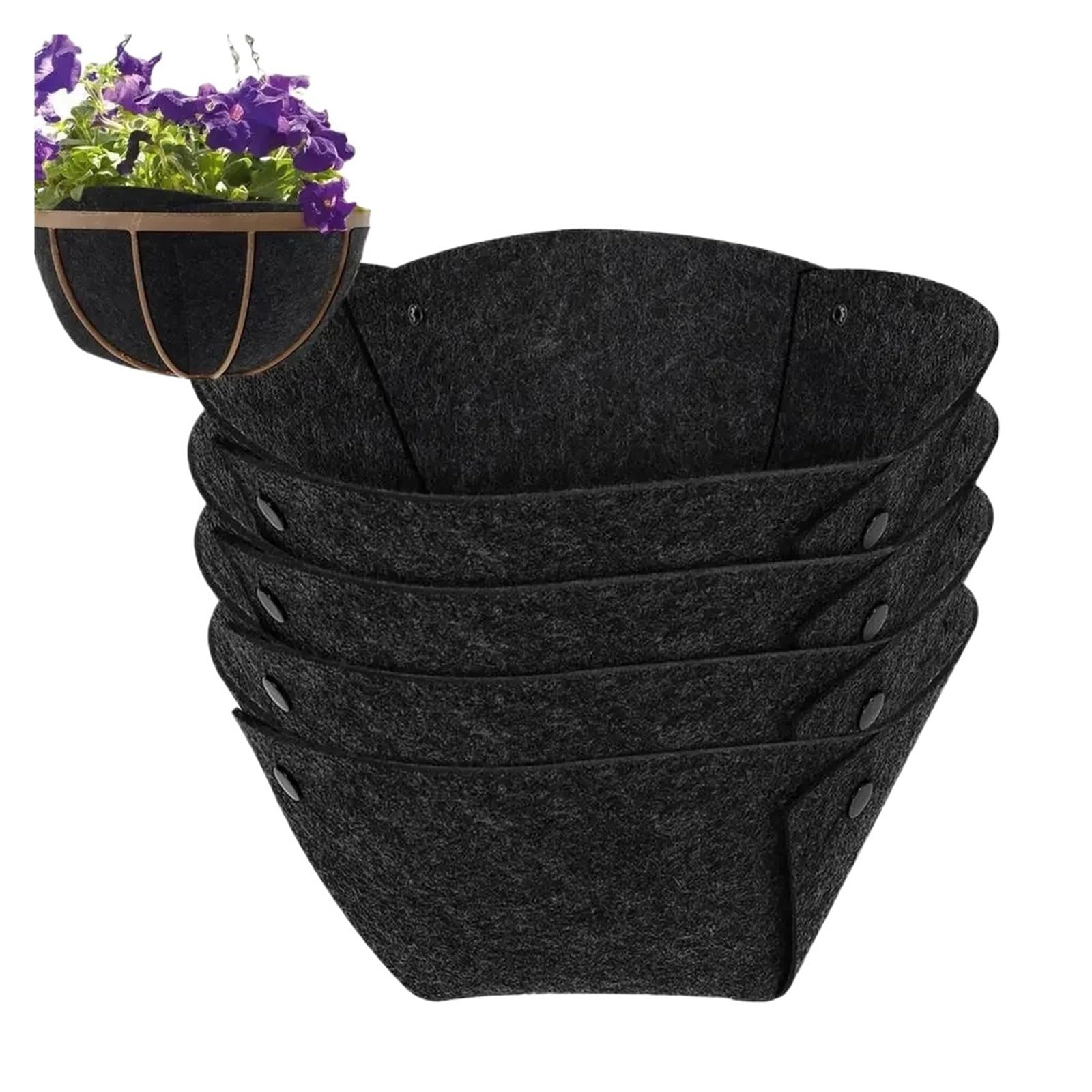 AYWTIUN Felt Planter Liner 4Pcs 30.5 * 13cm Round Coconut Hanging Basket Liner Coco Fiber Replacement for Indoor Outdoor Planters