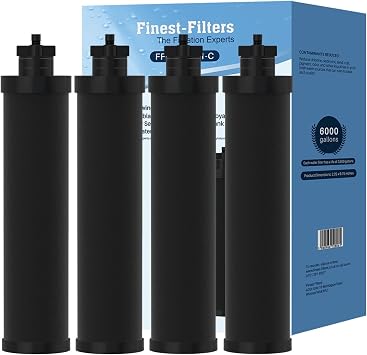 Water Filter Replacements Compatible with Berkey BB9 Gravity Fed Filter Countertop Water Purification Systems 4 Pack
