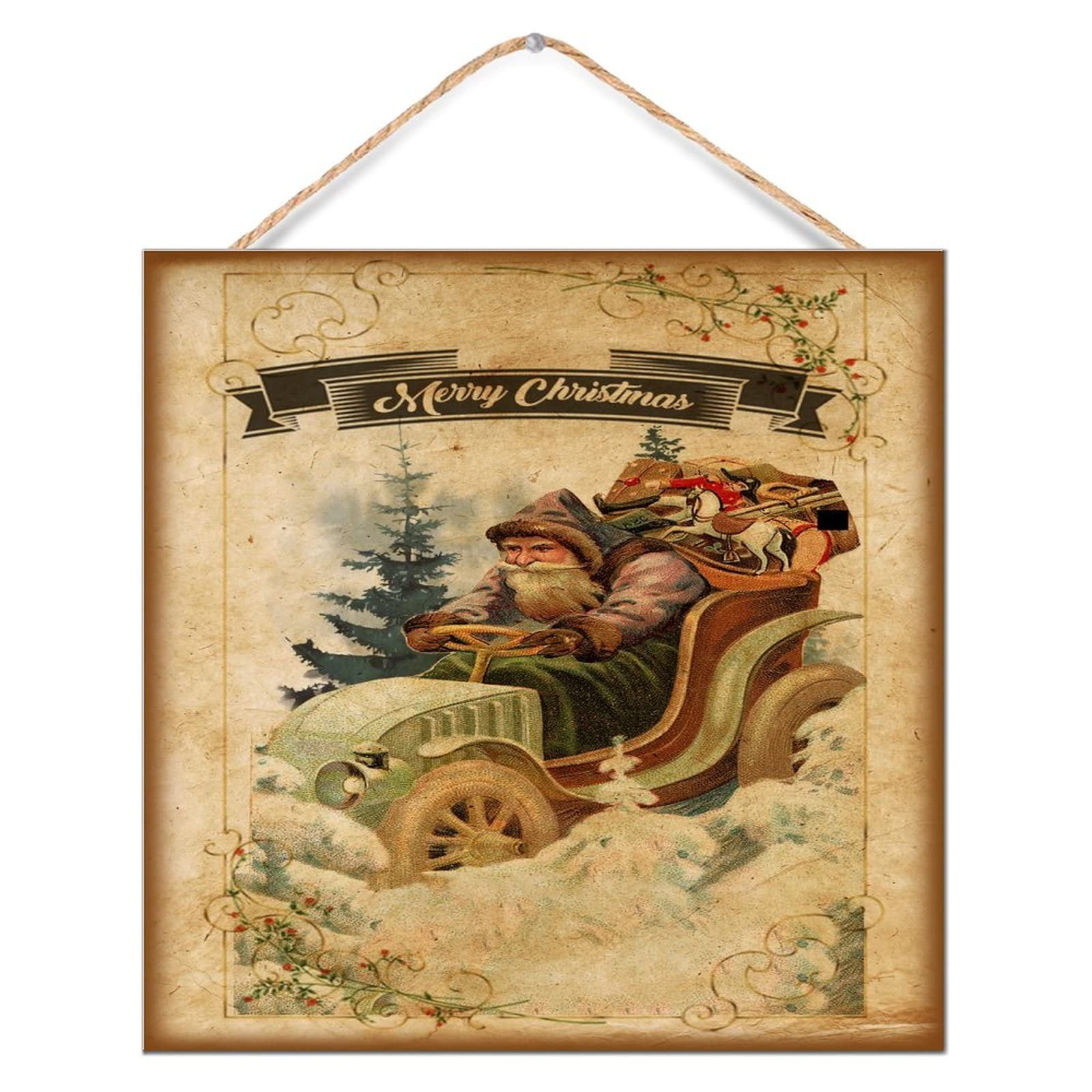 Panneau personnalisé de Noël en bois suspendu vertical de salle de bain 30 cm