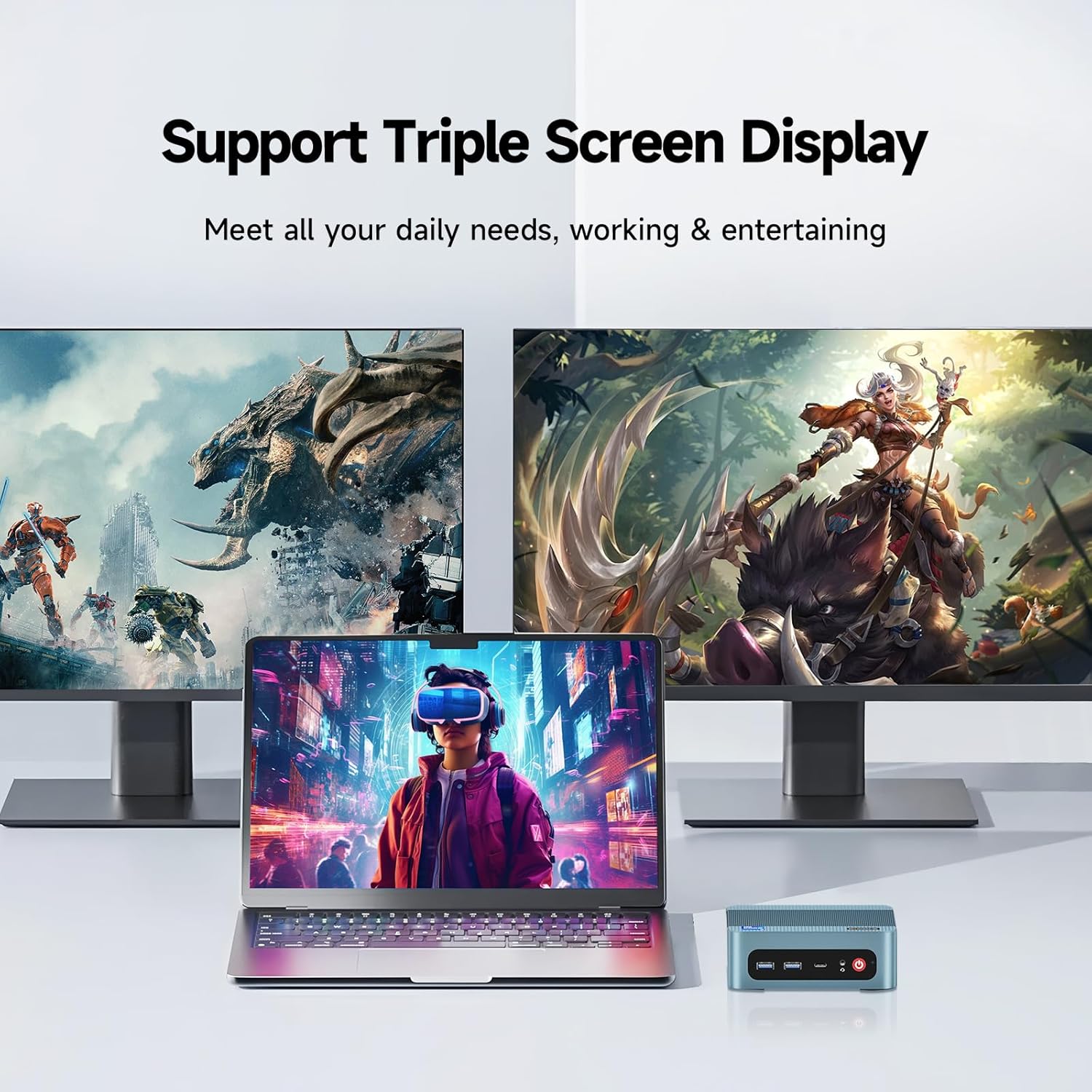 Reatan S8 Mini PC Gaming with Intel Core i9 12900H(14C/20T 5.0 GHz), 32GB DDR5 Dual Channel 1TB NVMe SSD, Mini Desktop Computer Triple Display Support 8K WiFi6 BT5.2 USB-C - Image 8