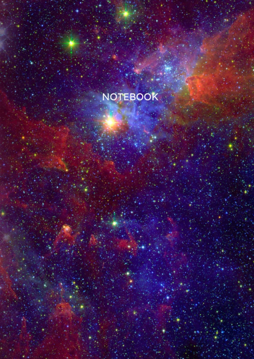 NOTEBOOK: A4 Colourful Galaxy Stars Blank Lined Notebook