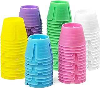 LA MIERE 100P Plastic Disposable Dental dappen Dish, Neil dappen Dish, Eyelash dappen Dish Assorted Colors
