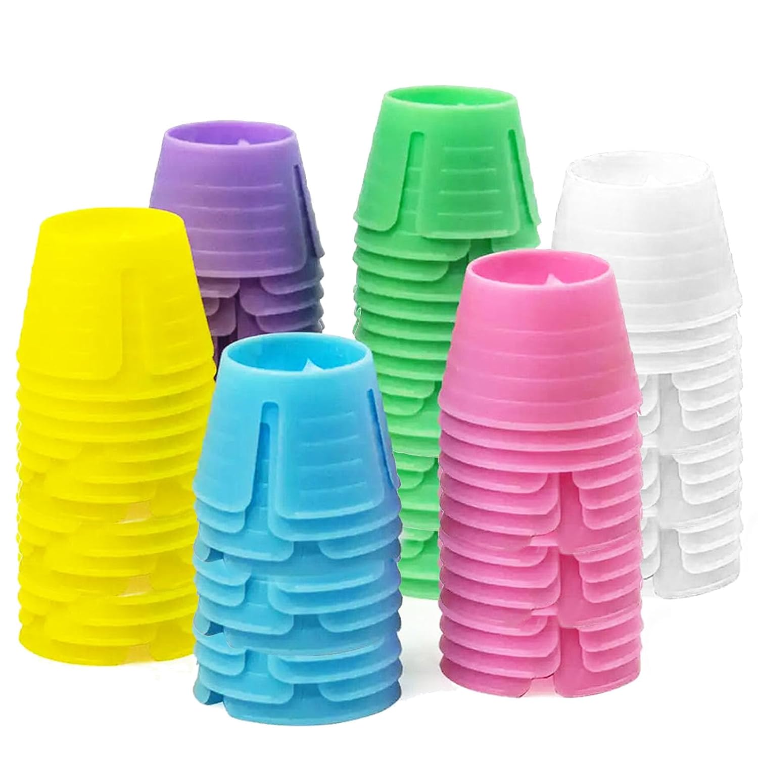 LA MIERE 100P Plastic Disposable Dental dappen Dish, Neil dappen Dish, Eyelash dappen Dish Assorted Colors