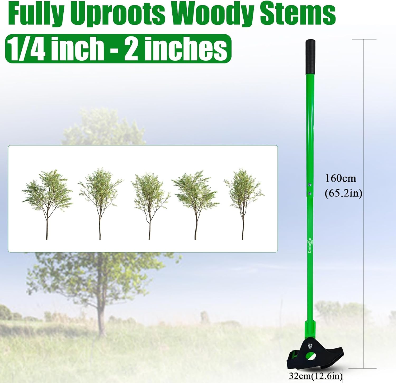 Heavy-Duty Large Sapling Puller Tool, Uproots ¼ to 2" Woody Stems, High-Leverage Design for Trees, Stump, Shrubs, Vines and Thorns with Extensive Root Systems