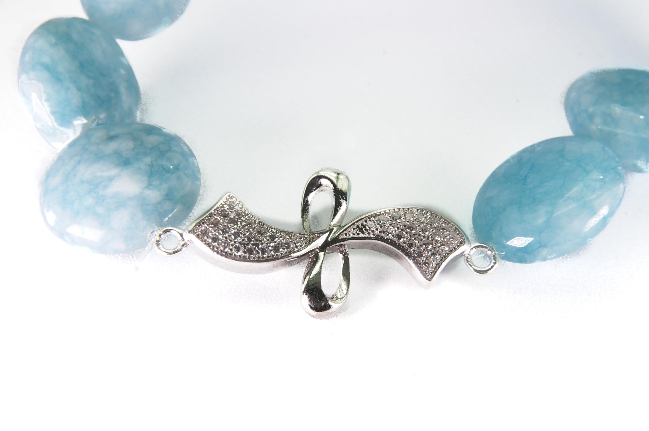 Parure in angelite con inserto in argento Mod. Princess
