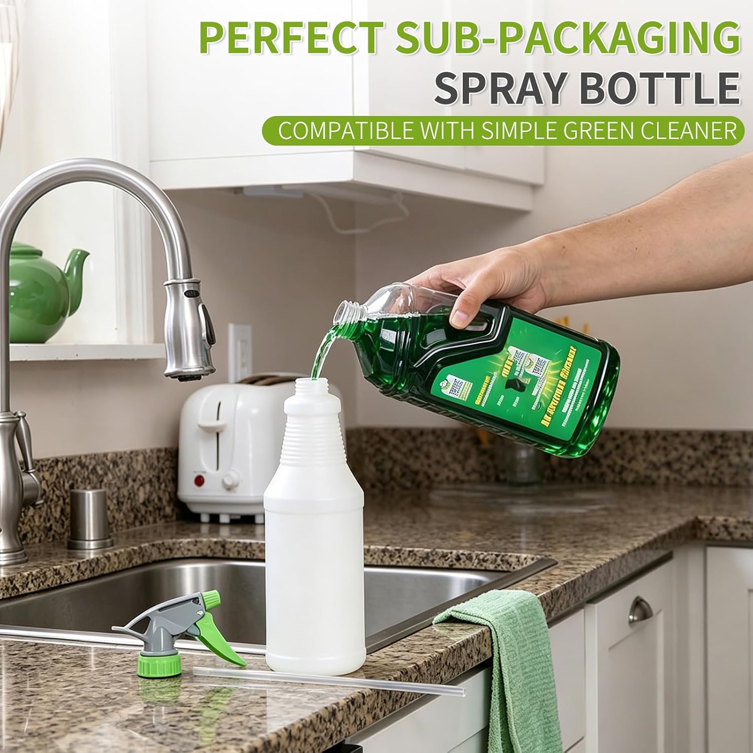 Cleaner Spray Bottle Compatible with Simple Green-3 Pack | 33 oz(1000ml), Dedicated Dilution Bottle for All Purpose Green Cleaner,Leak-Proof
