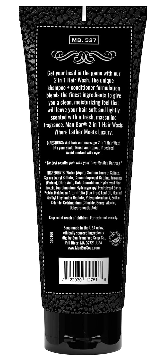 San Francisco Soap Company Man Bar 2 in 1 Hair Wash Midnight Amber - Where Lather Meets Luxury image 2