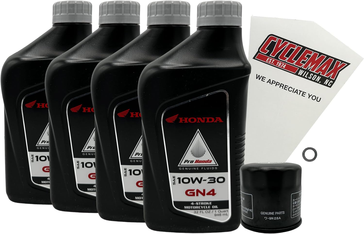 Cyclemax Standard GN4 10W-30 Oil Change Kit compatible with 2024-2025 Honda CB650R