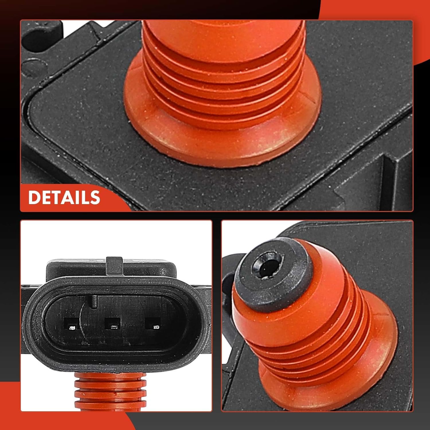 A-Premium Turbocharger Boost Sensor [3 Pins] Compatible with Chevrolet Silverado 2500 3500 HD, Silverado 3500, Silverado 3500 Classic, Express 4500 & GMC Sierra 2500 3500 HD, Savana 4500, 6.6L