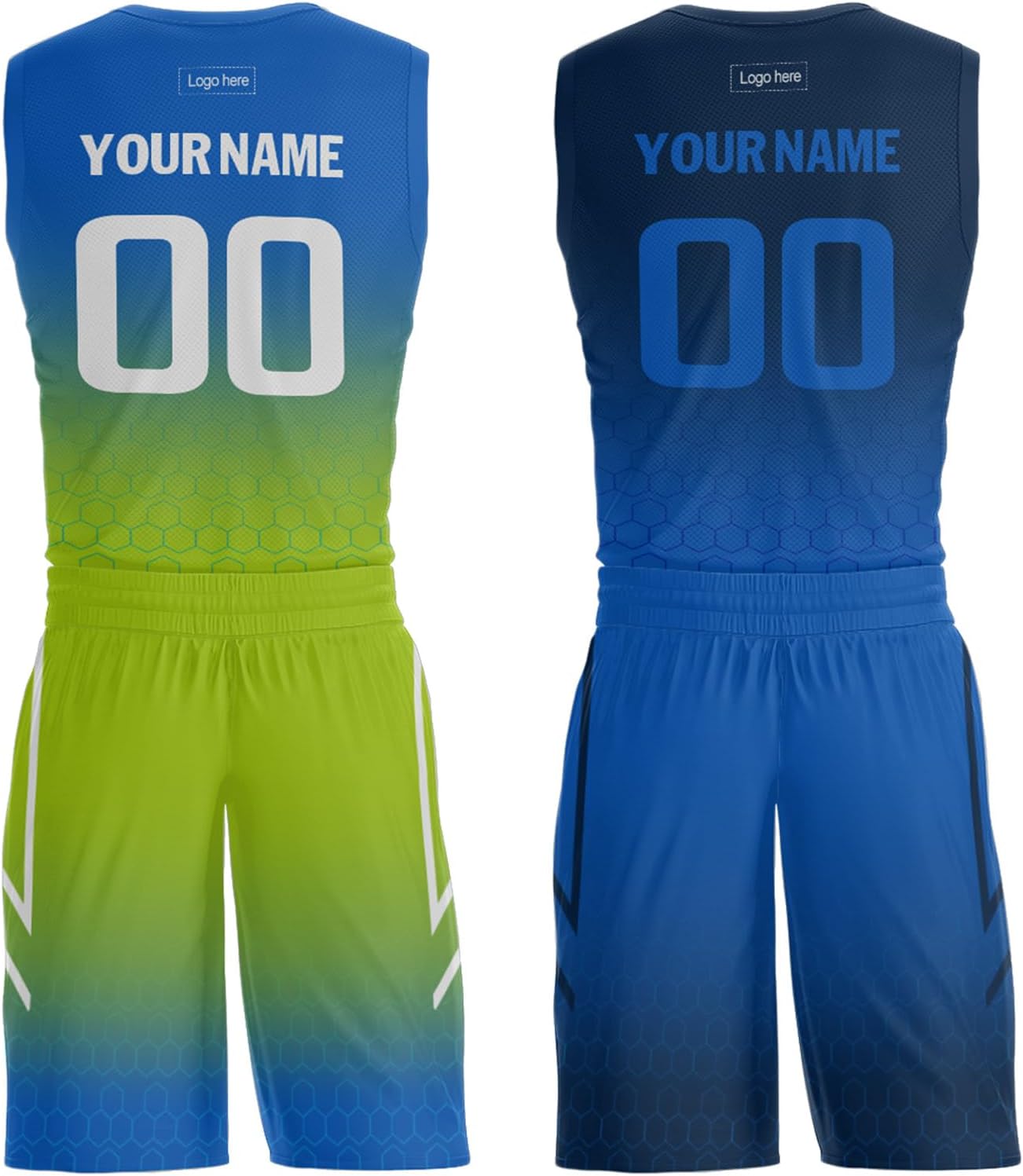 Custom Men's Reversible Basketball Jersey, Youth Basketball Uniform with Logo Printed Number Name Custom Team Jerseys
