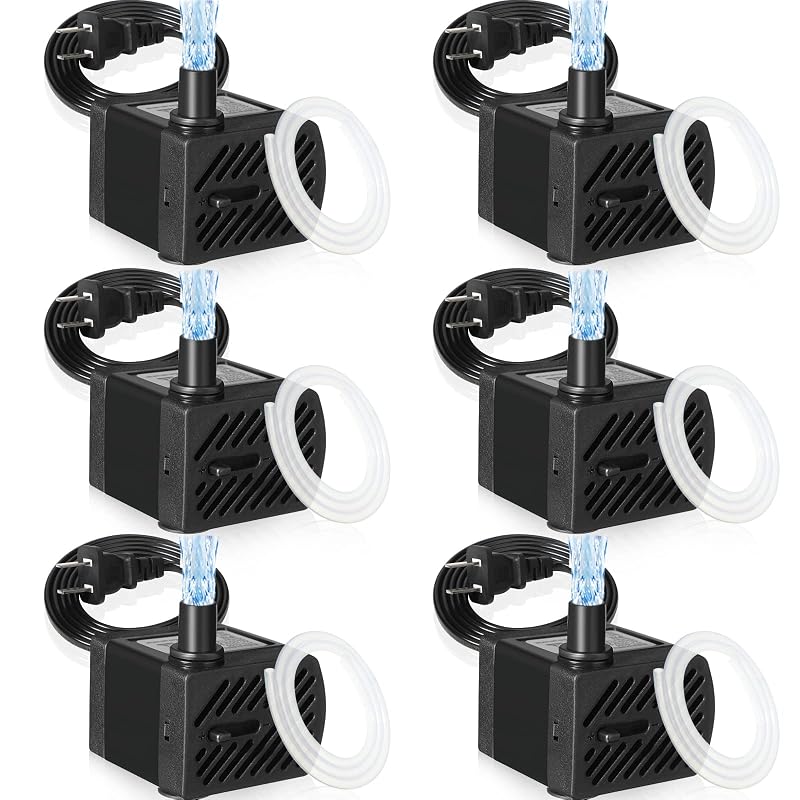 Bomba submersível para aquário 3W com vazão ajustável Lounsweer, 189 L/h, pacote com 6