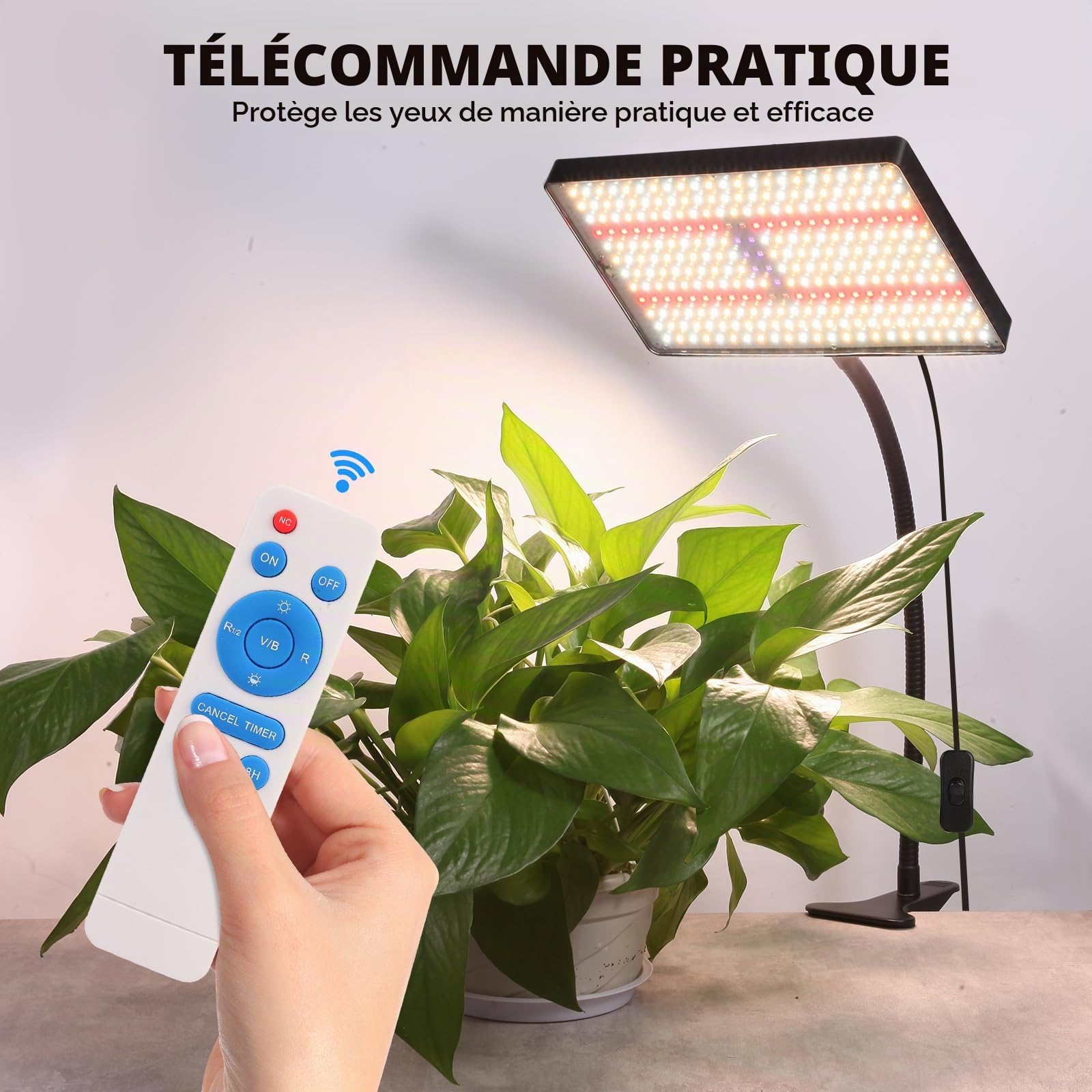 MICCYE Lampe de Plante avec Clip 286 LEDs Spectre Complet 25W