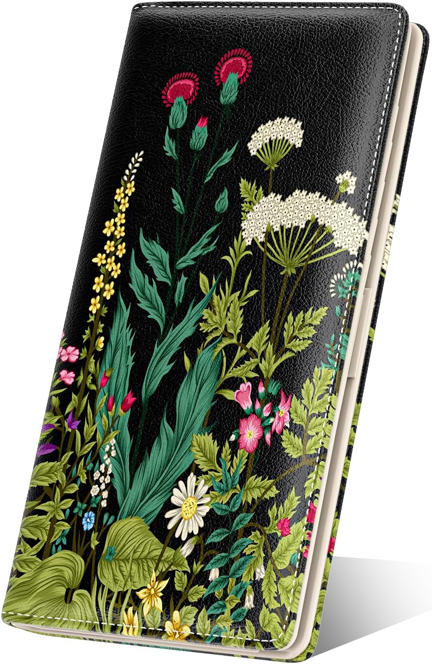 Nipichsha Womens Wallet, RFID Slim Wallets for Women, Thin Ladies Credit Card Holder Purse, Cute Leather Bifold Clutch Billfold with 11 Card Slots & ID Window, Dandelion