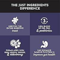 Vista 3 de Complejo probiótico 3 en 1 de limonada de saúco – Mezcla para beber de 30 sobres con prebióticos, probióticos y posbióticos – 5 mil millones de UFC