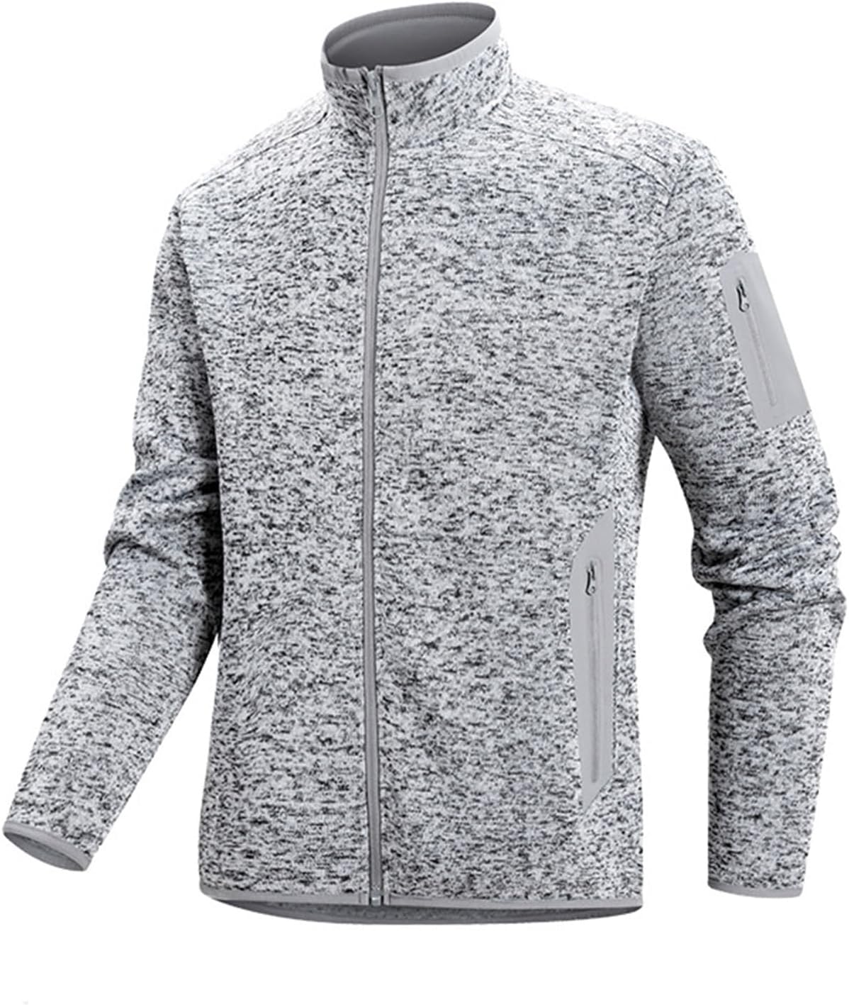 Men's Fleece Jackets Full Zip Lightweight Winter Warm With Zipper Pockets Athletic Camping Outwear Coat, M-3XL
