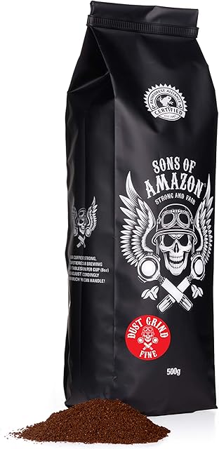 Sons of Amazon - 500g - The UK's Strongest Ground Coffee - Strong and FAIR - Dust Grind