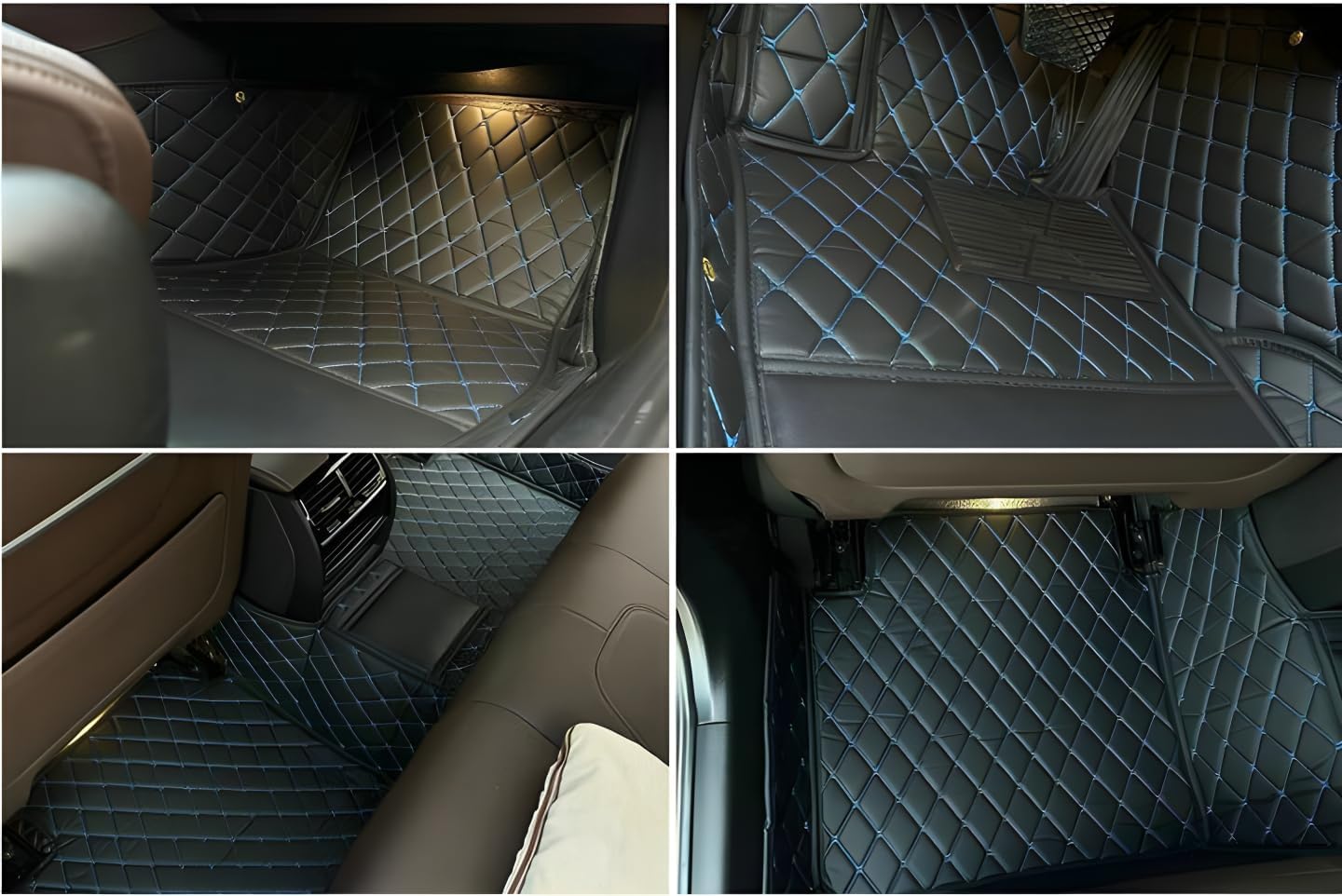 Luxury Leather Car Floor Mats for 2009-2020 Dodge Journey- Tailored, All-Weather,Easy to Clean，Premium Interior Protection (Beige)