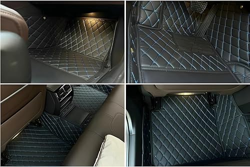 Miniatura 9 de MOUPL - Alfombrillas de cuero de protección para todo tipo de clima para coches, SUV y camiones según el modelo automotriz (café)