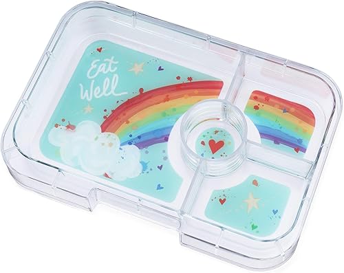 Miniatura 7 de Yumbox Caja Bento de tapas a prueba de fugas, lonchera para mujeres, adolescentes y niños, tamaño grande, bandeja de 4 compartimentos con sección