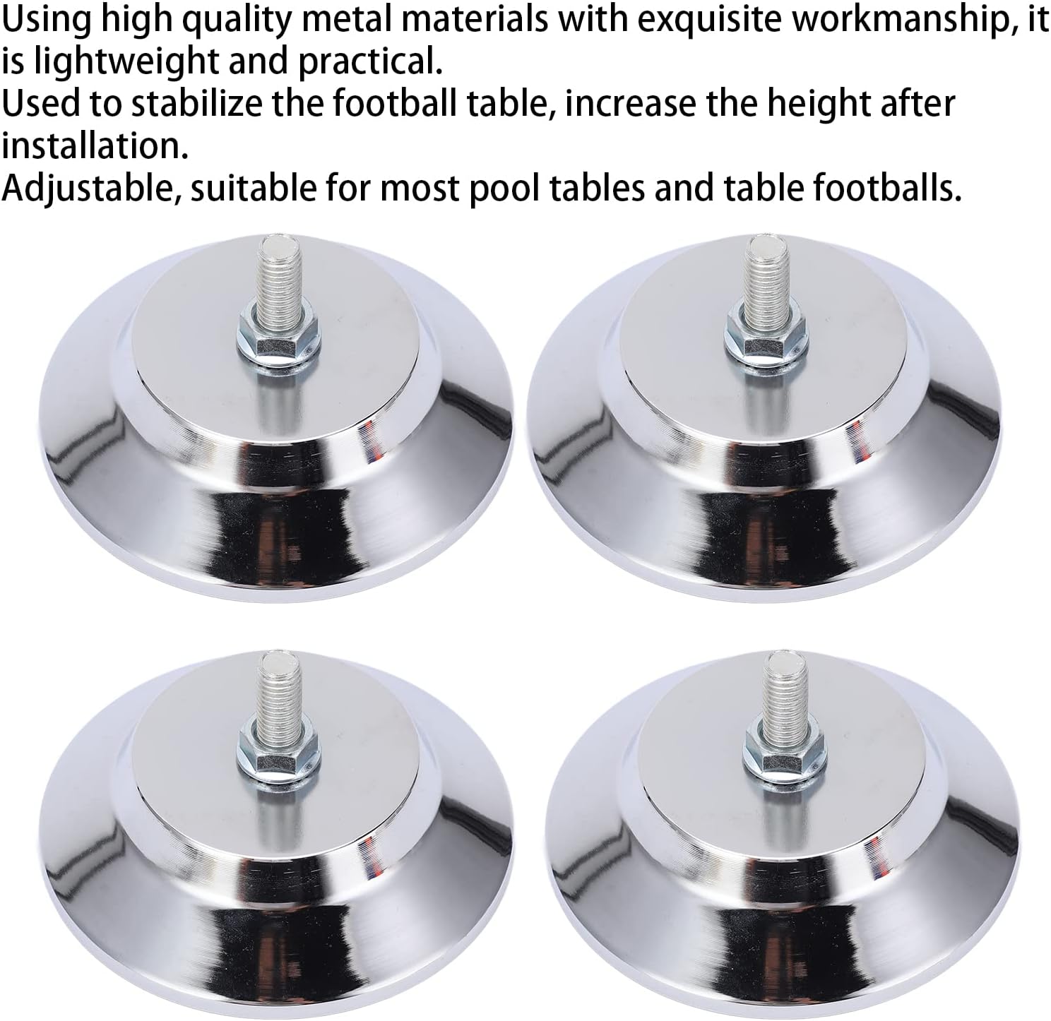 Billiard Table Leg Levelers, 4pcs 5in Universal Leveling Risers Adjustable Furniture Levelling Feet Table Leg Levelers Set for Football Table Air Hockey Table