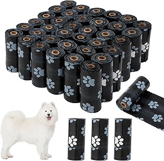 Hundekotbeutel, 600 Stück Hundekotbeutel Biologisch, Extra Dicke Abfallsäcke für Hunde Kotbeutel Nachfüllrollen,wasserdicht, reißfest,Unterwegs- Schwarz product image