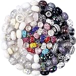 Aipridy Assortment European Large Hole Beads Spacer Beads Rhinestone Craft Beads for DIY Charms Bracelet Jewelry Making (Rainbow)